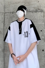 B239-1266-P38夏季圆领数字印花重磅短袖T恤男撞色体恤上衣半袖，男装T恤，星座514-2(原B239)