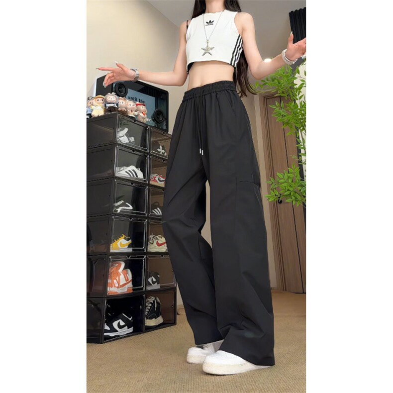 老钱风美式复古运动裤三防冲锋裤直筒休闲裤504-K254-特P25控49，女装休闲裤，星座504