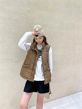 复古盘扣羽绒马甲，女装马甲，Balance Studio