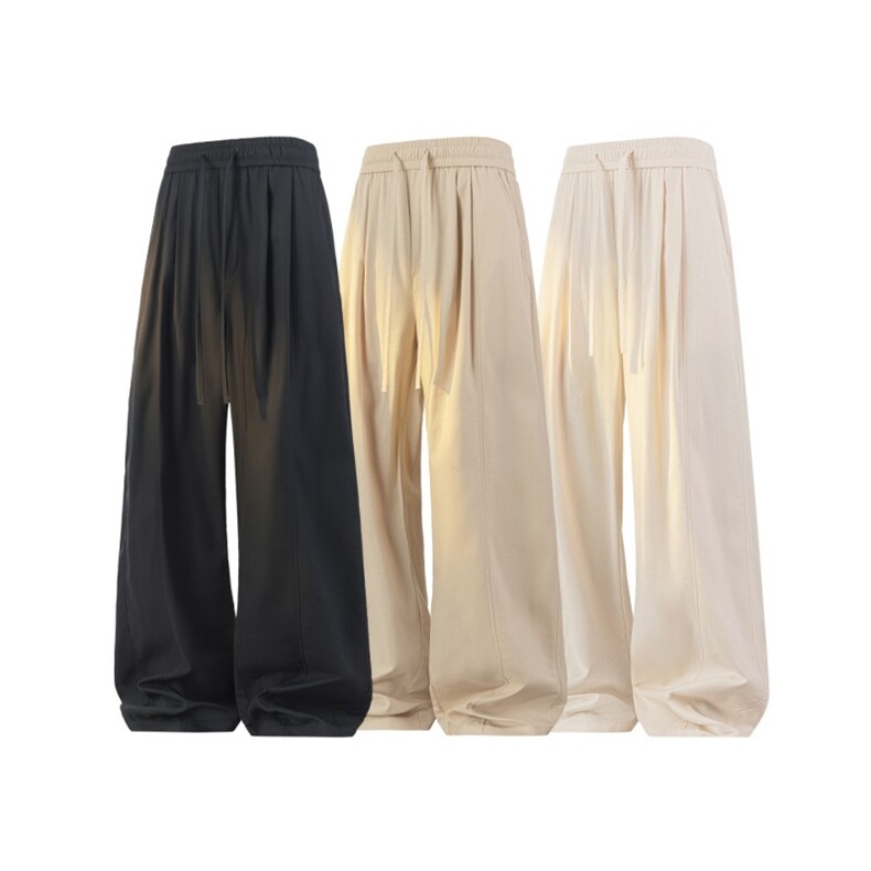 高品质鱼骨纹休闲亚麻棉裤新款宽松直筒裤A436-26012-P5085，男装棉裤，电商A436