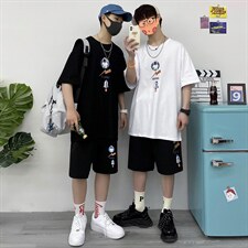 短袖t恤男2023新款潮牌夏季套装青少年衣服夏装A161-2-TZ03-P50，男装休闲套装，电商A161-2