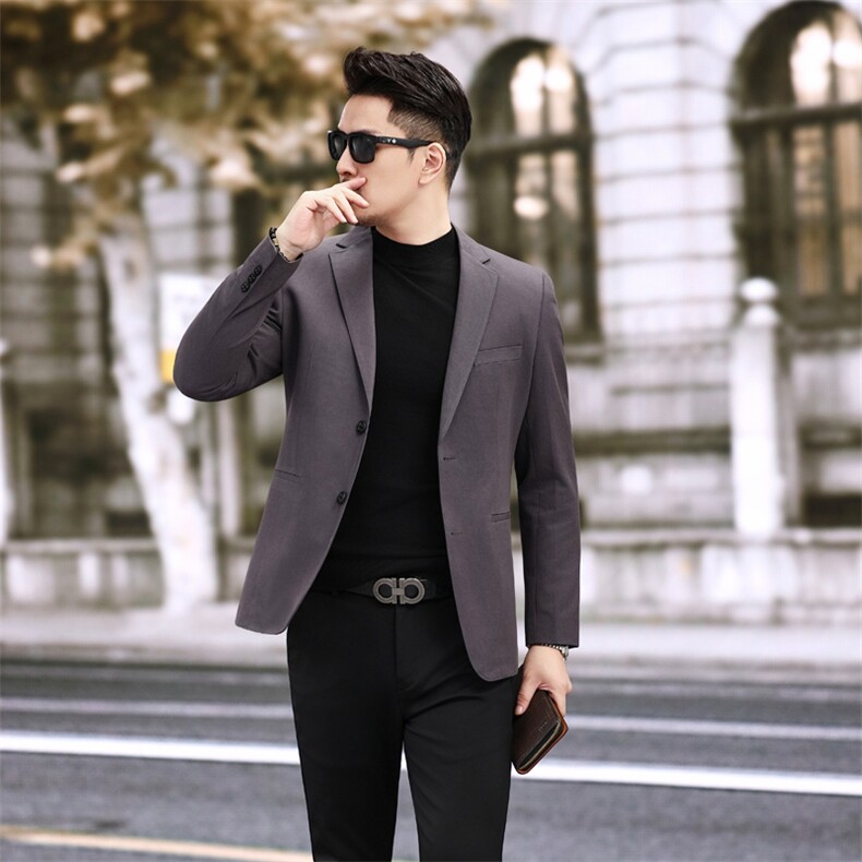 新款秋冬新款西服休闲复古天丝棉西装男2501P165，男装西服，电商D225