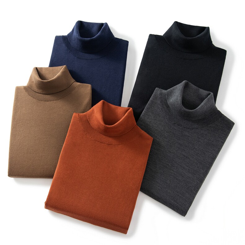 2025年秋季高翻领时尚百搭长袖套头，男装羊毛衫，朝思纯山羊绒