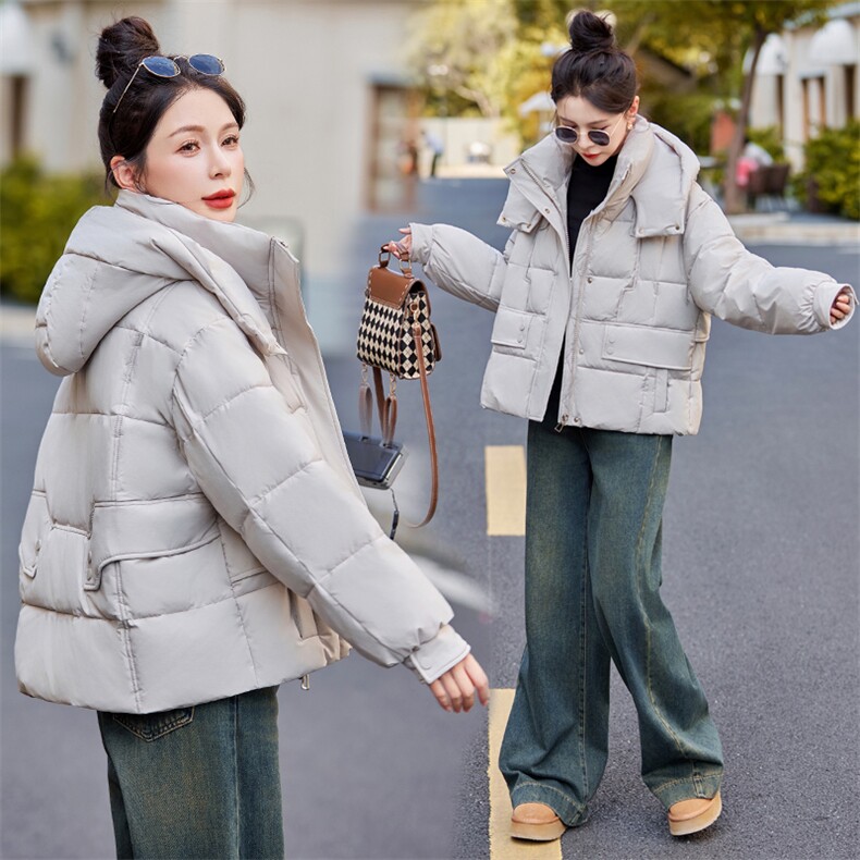 时尚保暖女款棉服冬季新款面包服宽松显瘦羽绒棉外套，女装棉衣/棉服，利佳可人