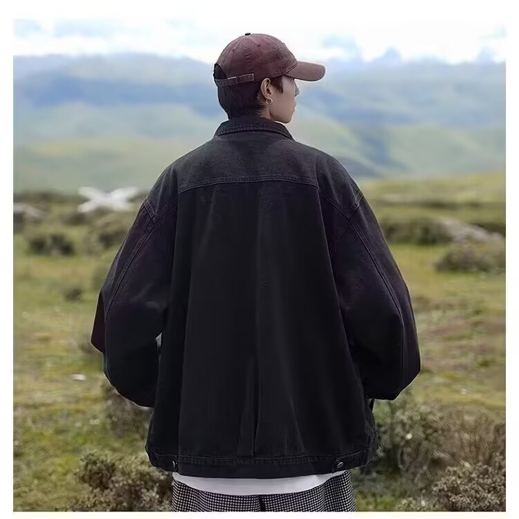 美式复古牛仔外套水洗做旧冬季潮牌高街休闲夹克上衣JK8159/P60,男装工装外套,星座506