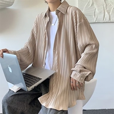 长袖衬衫男港风日系韩版压褶长袖衬衫HC89P33，男装衬衫，星座1116-2