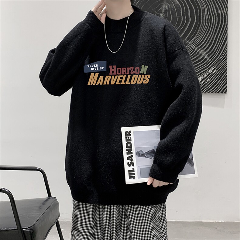 半高领毛衣男大码胖子针织衫毛线衣 M18384-P45 加绒款-P65图片