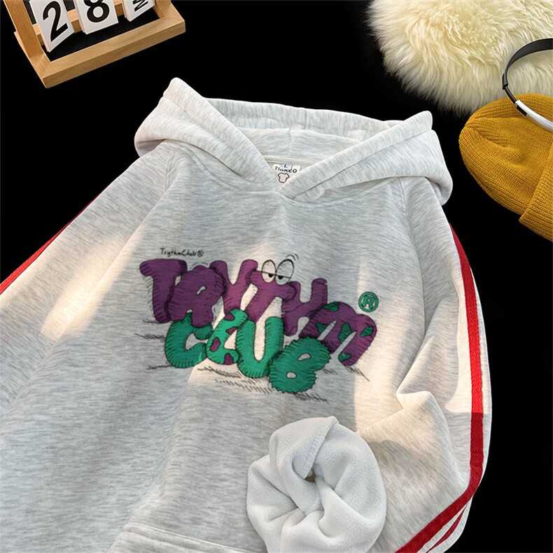 加绒加厚美式重磅ins休闲两条杠织带连帽卫衣XZ310B-W7333-P65，男装卫衣，星座310B