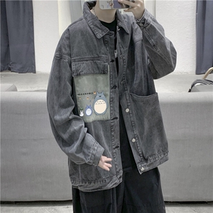 jk672-p75-限价98 现货破洞港风大码肥仔牛仔外套ins宽松夹克图片