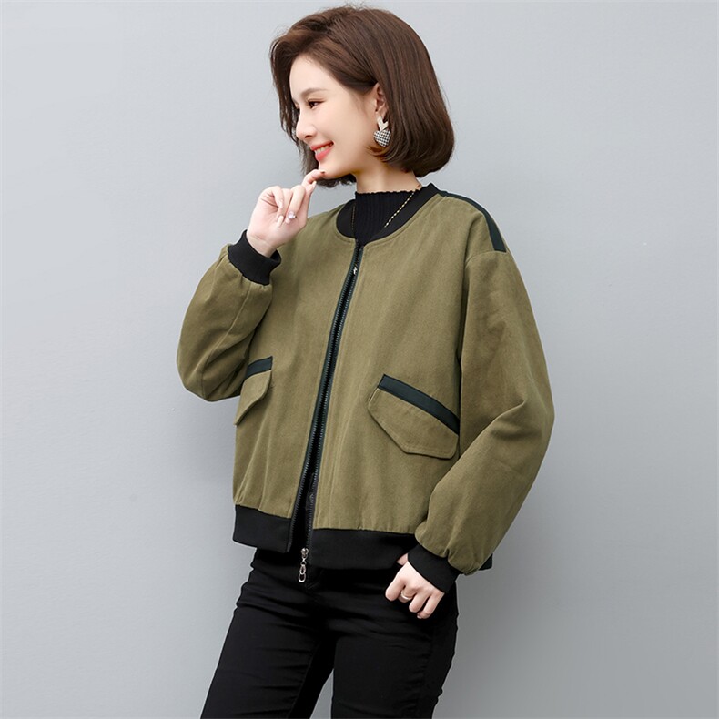 夹棉短外套女2022新款冬季加厚棒球服秋冬款妈妈夹克服,女装棉衣/棉服,忆绮罗