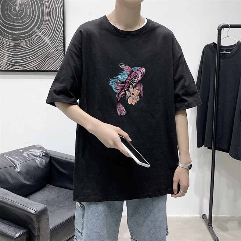 T1547P25现货夏季宽松短袖T恤男潮百搭上衣男士大码圆领休闲t恤图片