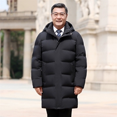 冬装中长款加厚加大修身时尚中年爷爷羽绒服外套6809-P180298，男装羽绒服，星座1210A