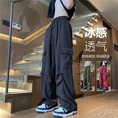 夏季新款潮流冰丝透气工装口袋宽松休闲裤B315-K24180-特P35控68，男装工装外套，电商B315