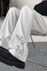 2024夏季新款内景大码风竹子刺绣冰丝西裤M-5XHK24372-特P35，男装西裤，电商A022