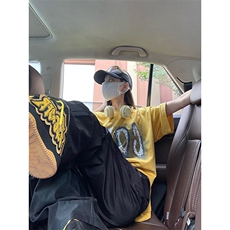 B221美式ins街头hiphop刺绣宽松褶皱休闲裤子LK23123-P60控78，男装休闲裤，电商B221