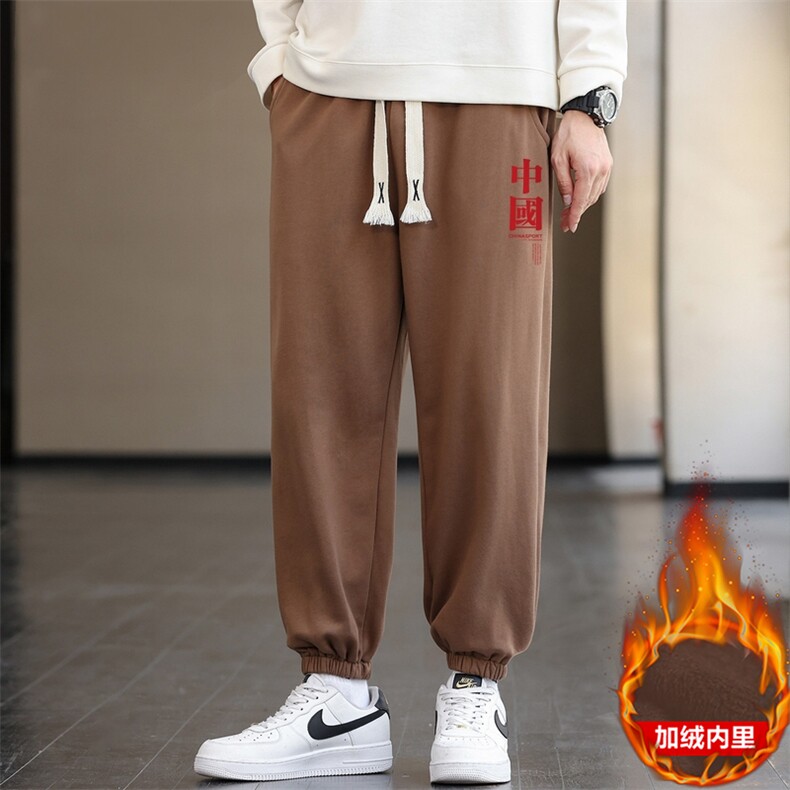 外贸跨境货源现货主推2025秋冬加绒新款男士印花休闲裤JR911-P20,男装卫衣,星座1816-2（原1210–2）
