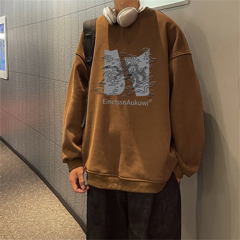 特P25控48秋冬新款男士圆领卫衣宽松休闲日常百搭上衣WQ2430,男装卫衣,电商B370