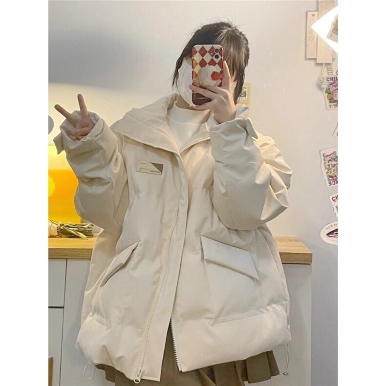 棉衣棉服女2025年新款奶系羽绒棉小众设计感温柔风加厚面包服外套图片