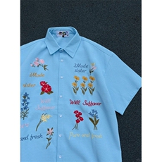 CXS007LL-特P42欧若风花卉衬衫短袖情侣衬衣多巴胺穿搭，男装衬衫，星座1007（原301D）