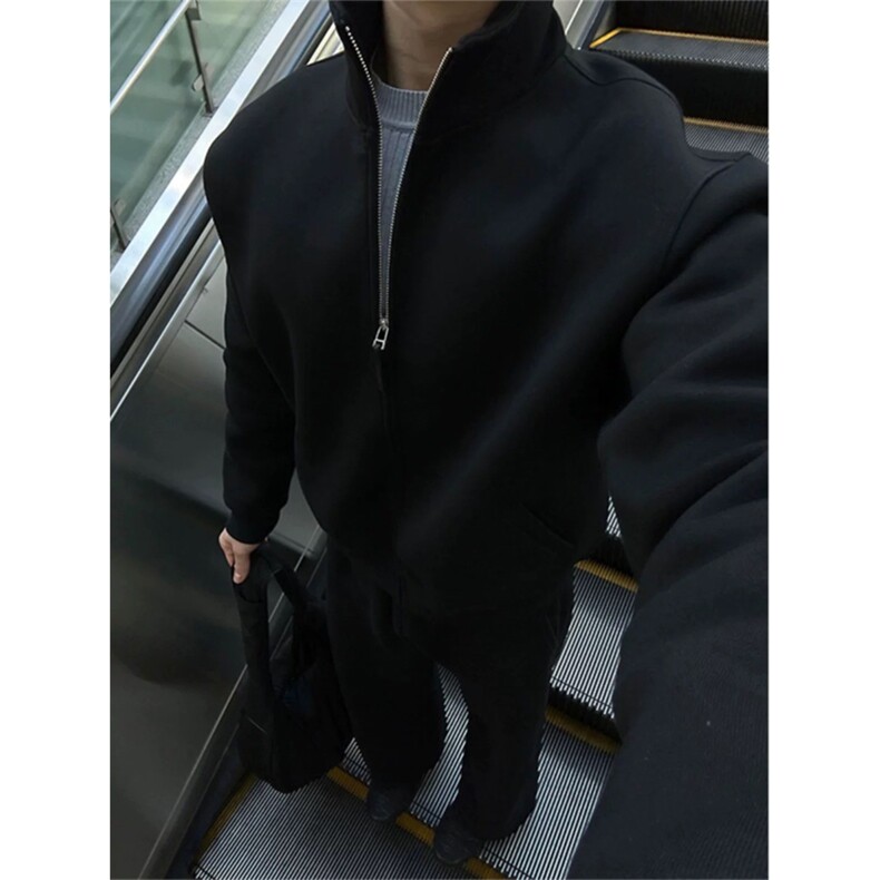 网图有货重磅410克半拉链棉卫衣春季打底立领上衣外套男A314-P45，男装卫衣，星座1505