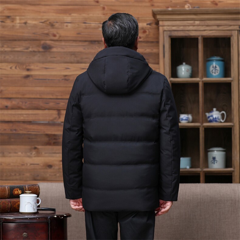 2023主推中老年男中长款爸爸冬装加厚中老年羽绒服男连帽外套,男装羽绒服,钱塘6003（原4033）