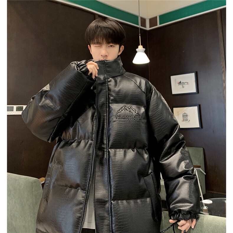 港风鳄鱼纹钢印字母设计棉衣大码潮流休闲棉衣男MY77728P128控168，男装棉衣，星座227-7