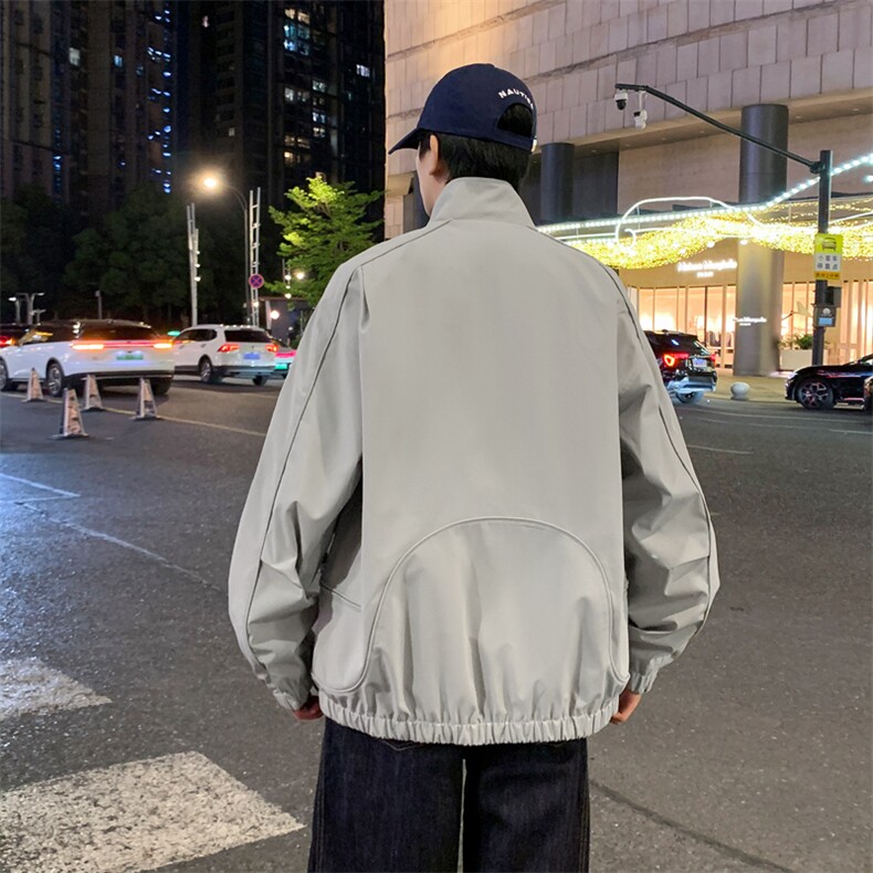 韩版设计感翻领垫肩斜纹夹克简约cleanfit夹克外套JK02537-P78,男装夹克,星座308B-2