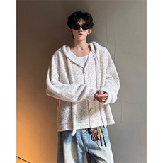 WY10142-特P53控98秋季设计感小众长帽绳大码男长袖连帽卫衣外套，女装短外套，电商A059