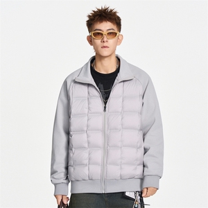 美式开衫棒球领针织衫拼接轻薄羽绒服 XZ309 Y95656  P125图片