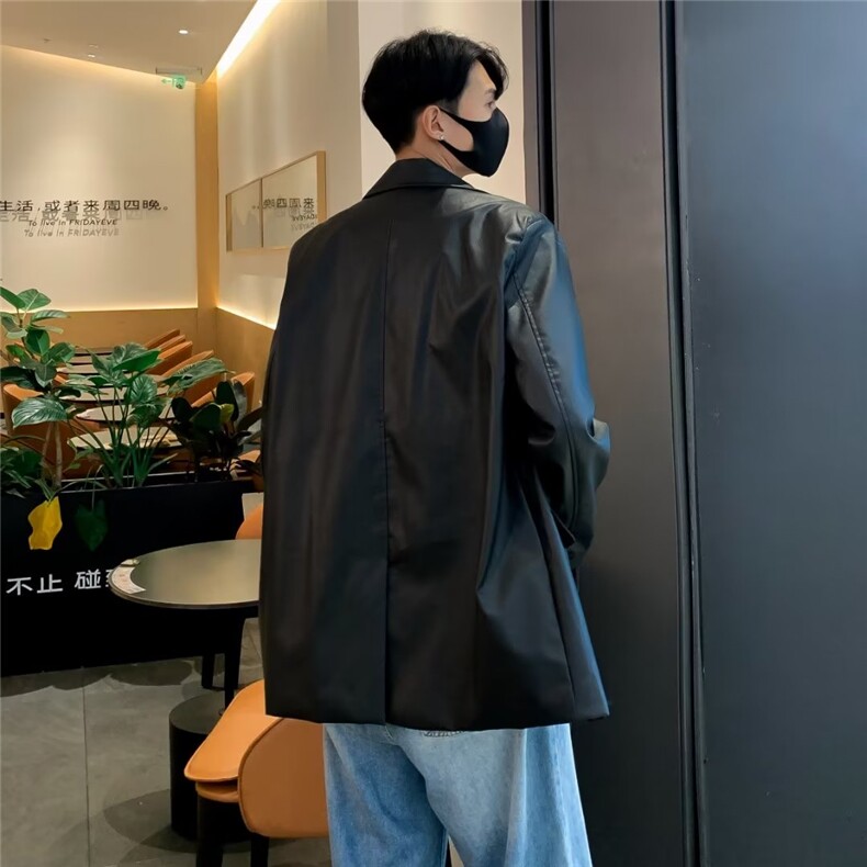 垫肩凯美拉PU皮夹克美式秋冬季新款外套W1165P70,男装夹克,星座1116-2
