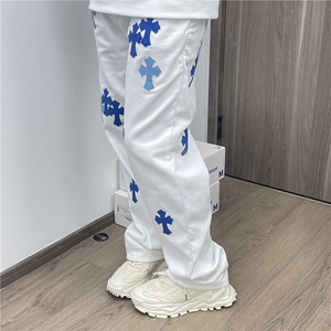 网红款白色牛仔裤十字架高街风  p39 Y686图片