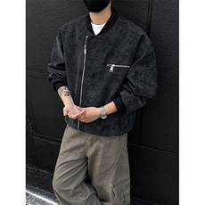 美式棒球服男秋高街痞帅扎染皮夹克设计感短款工装外套潮，男装夹克，星座410-6（原星座1304-1）