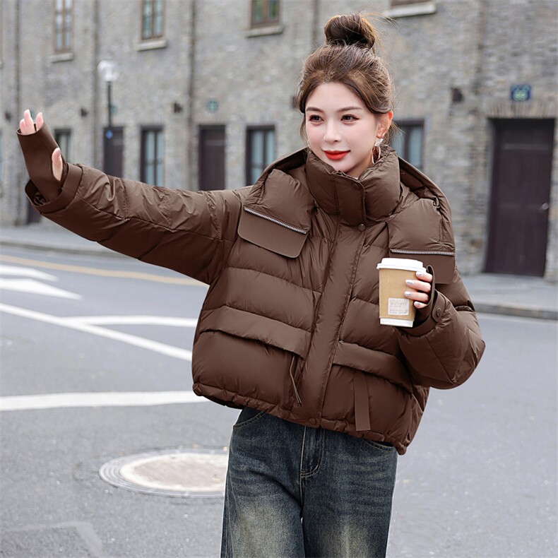 短款羽绒服女2025冬季新款韩版小个子超好看显白休闲连帽保暖外套,女装羽绒服,意芙