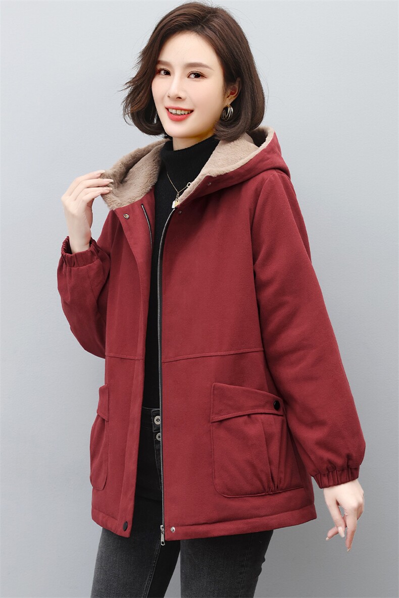 宽松挺阔工装派克加厚加绒毛内胆外套棉衣女中长款棉服,女装棉衣/棉服,3200格调