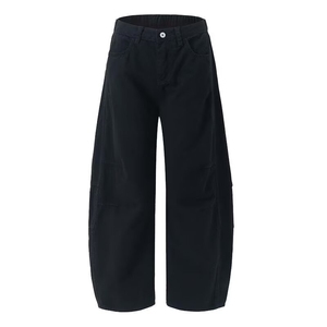 1506A/GX22040/P48美式复古运动纯色阔腿弯刀裤1图片