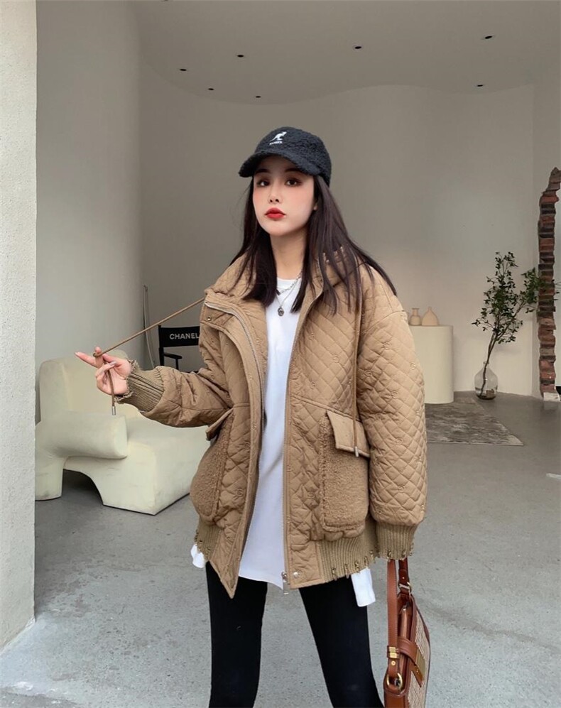 2022新款皮毛拼接羽绒衣外套推荐超爆,女装棉衣/棉服,蜜思优沫