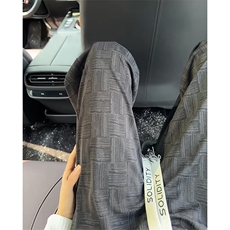 黑灰色速干格纹裤子男款夏季冰丝美式格子裤提裆垂感直筒运动长裤，女装休闲裤，星座506A