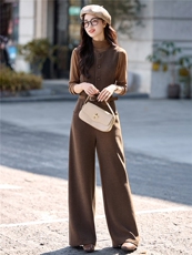 主推现货2025年省心好搭时髦范+气质配优雅休闲配送腰带连体裤，女装连体裤，尚娜萱