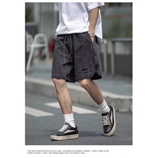 美式复古水洗牛仔裤高街潮牌休闲宽松五分裤透气男HNA113P36，男装牛仔裤，星座1112-1