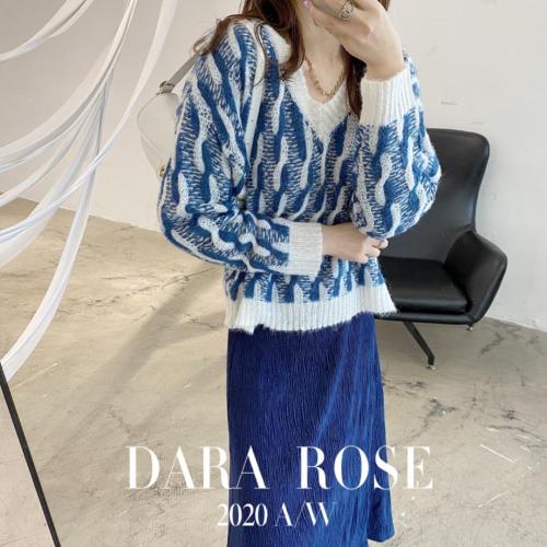 DR羊毛几何图案毛衣搭配丝绒半裙,针织衫/毛衣,DARA ROSE