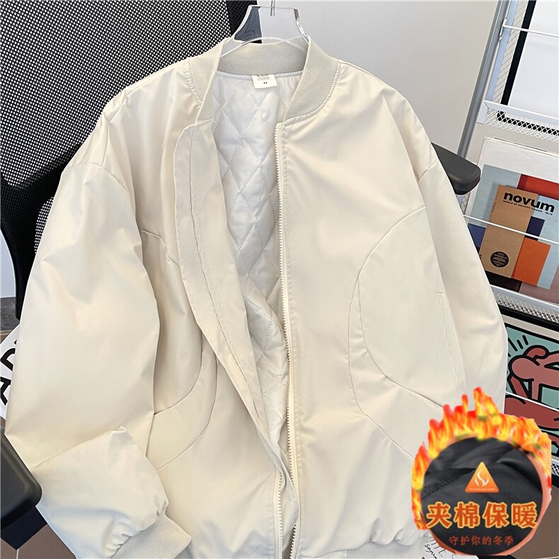 新款秋冬男士夹棉保暖夹克潮流复古时尚棒球服外套上衣,男装夹克,星座1013