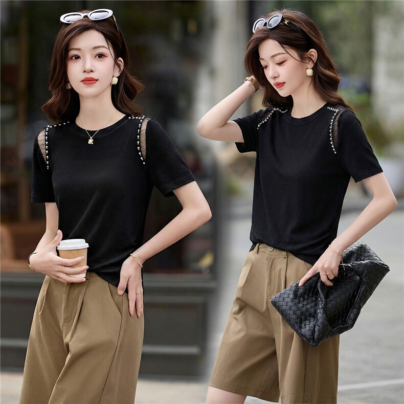 2026年夏季短袖凉感正肩袖女休闲，女装衬衫，艾尚靓装