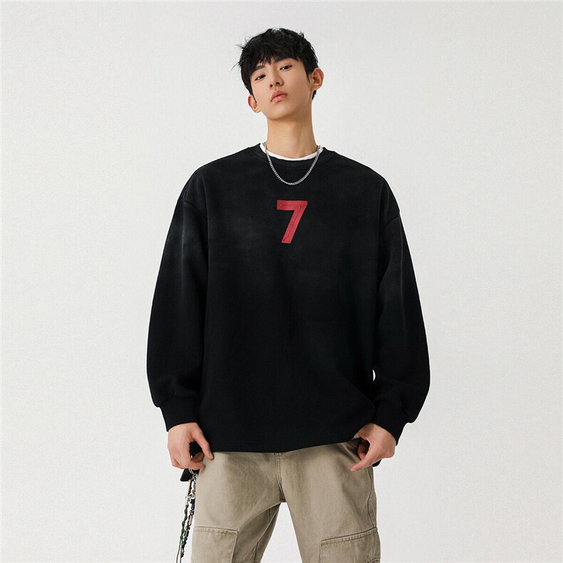 25新春圆领字母扎染宽松潮牌韩版卫衣W921/P78/118,男装卫衣,星座202-3