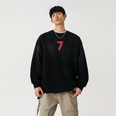25新春圆领字母扎染宽松潮牌韩版卫衣W921/P78/118，男装卫衣，星座202-3