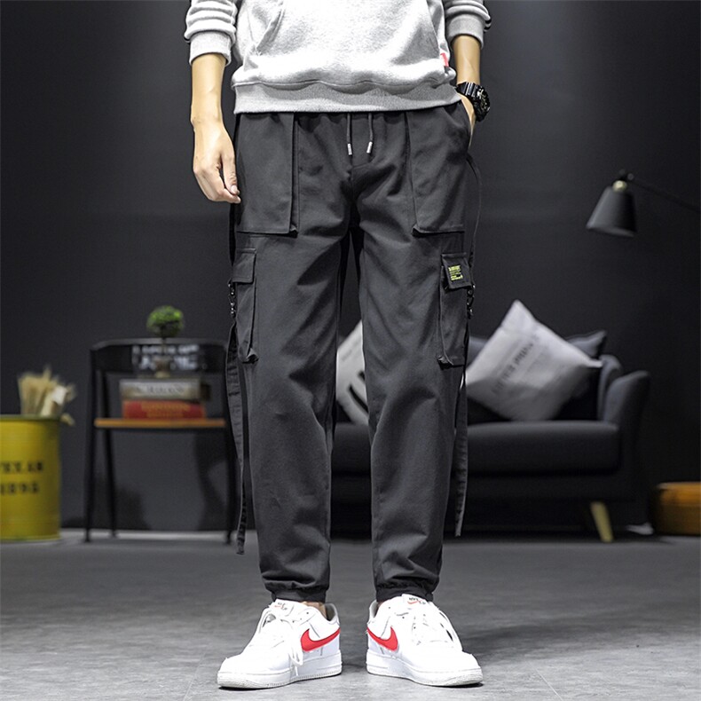 2021春季新款休闲工装裤宽松港风大码束脚裤哈伦九分裤K822-P55,男装休闲裤,电商A009A（原A058A）