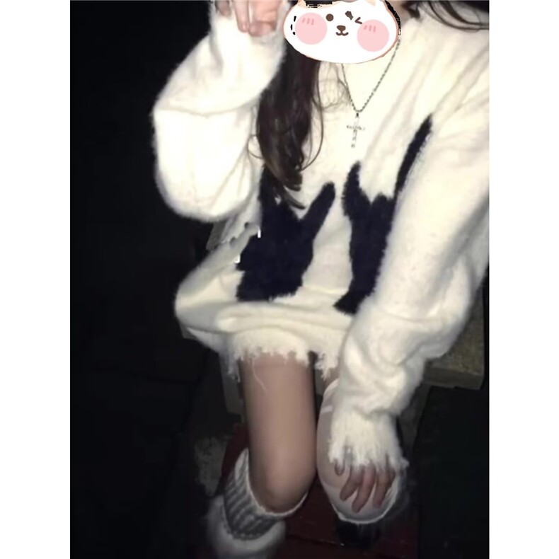 美式抽象圆领毛衣男女秋冬季新款慵懒风情侣装针织衫上衣MY7107,男装针织衫/毛衣,星座208-5