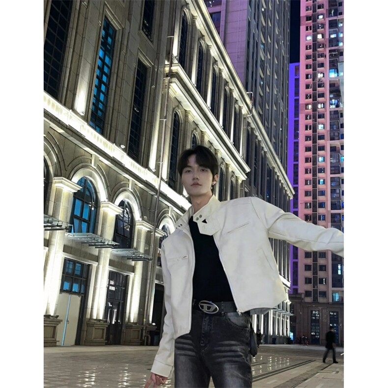 男女秋外套美式复古立领机车服高级感垫肩飞行员夹克，男装夹克，星座506A