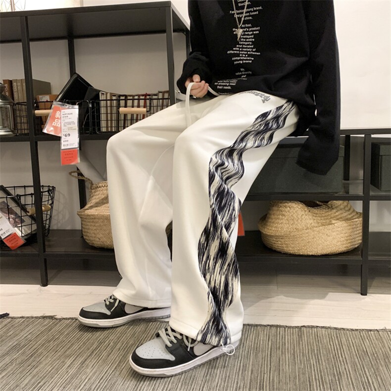 2024春新款 港风 元素拼接 抽绳束脚休闲运动裤 KZ02-P55控79图片