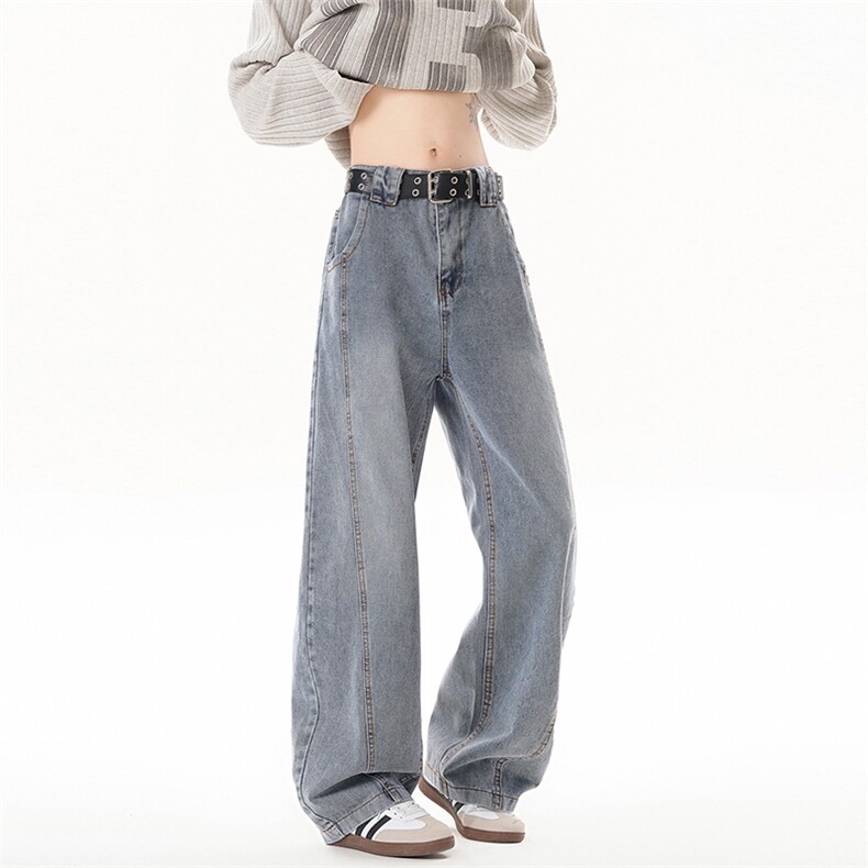 B221美式ins高街暗黑宽松直筒弯刀牛仔裤LK25597-特P38控78,男装牛仔裤,电商B221