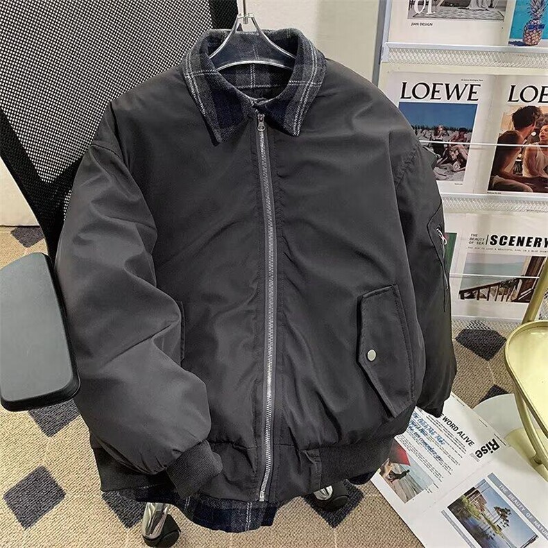 假两件拼接小众棒球服棉衣男士冬季保暖设计感外套男生潮1660P85,男装棉衣,星座410-2